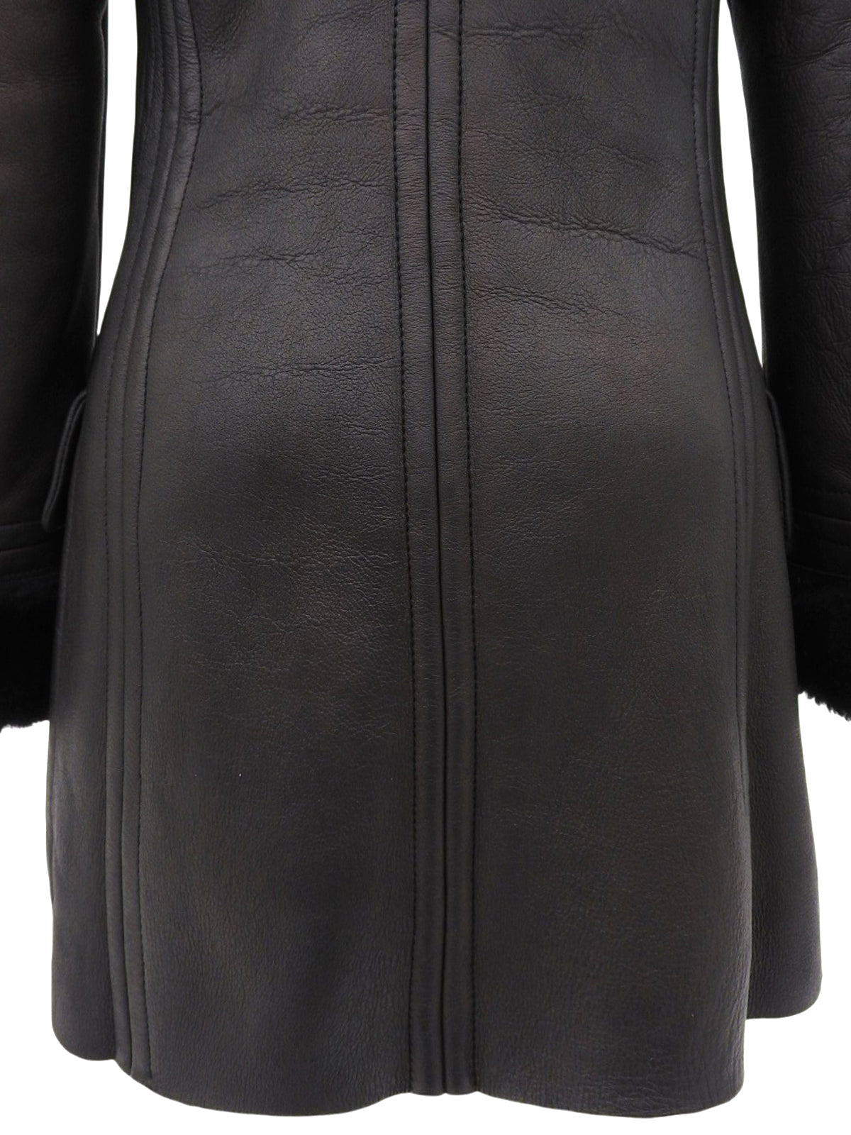 Dark brown sheepskin coat