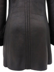 Dark brown sheepskin coat