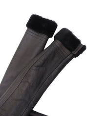 Dark brown sheepskin coat