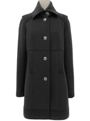 Sports Line CC Mark Button Coat, Charcoal Gray