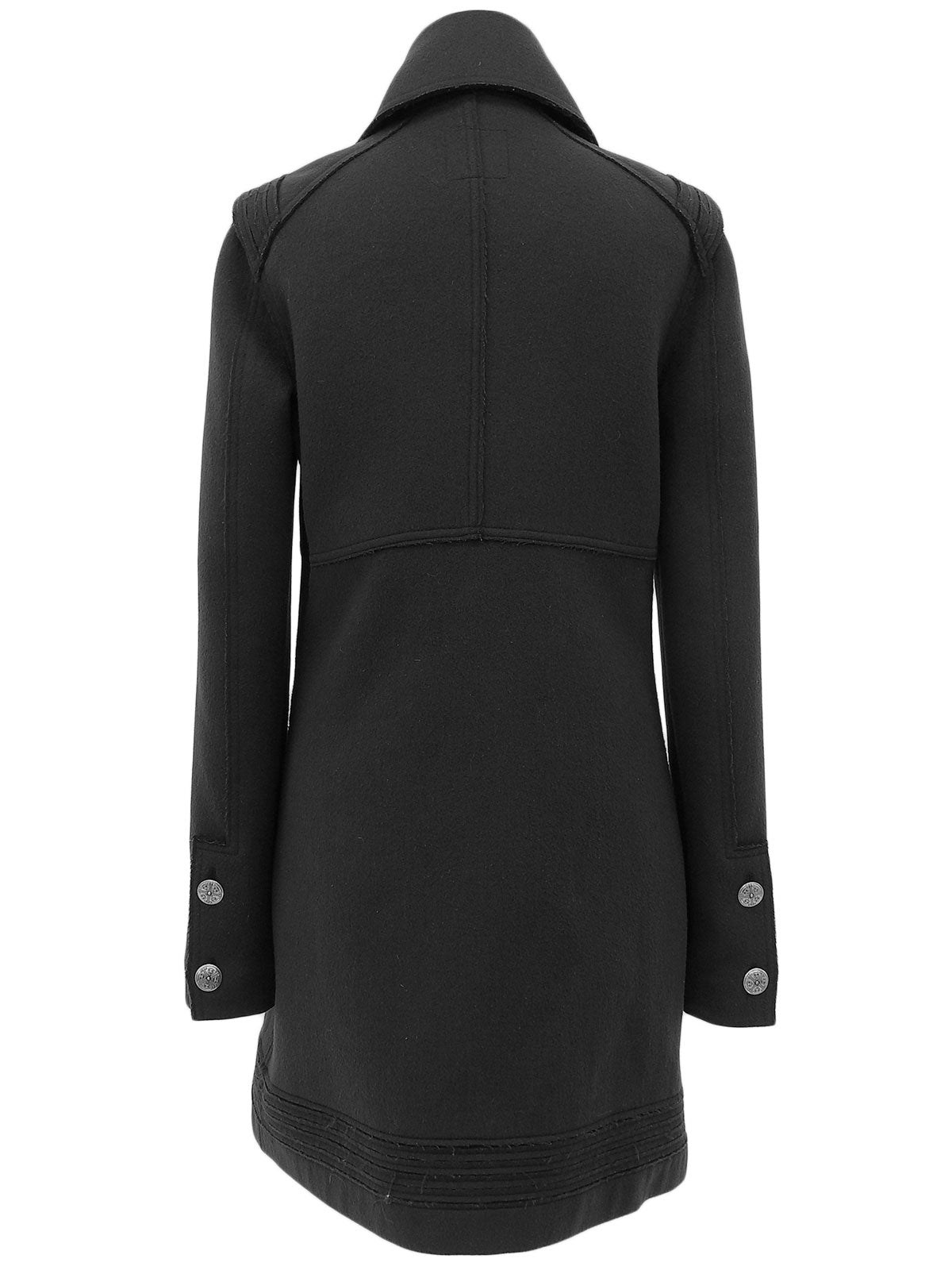 Sports Line CC Mark Button Coat, Charcoal Gray