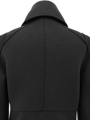 Sports Line CC Mark Button Coat, Charcoal Gray