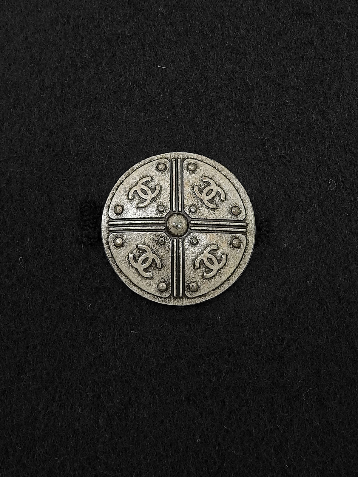 Sports Line CC Mark Button Coat, Charcoal Gray