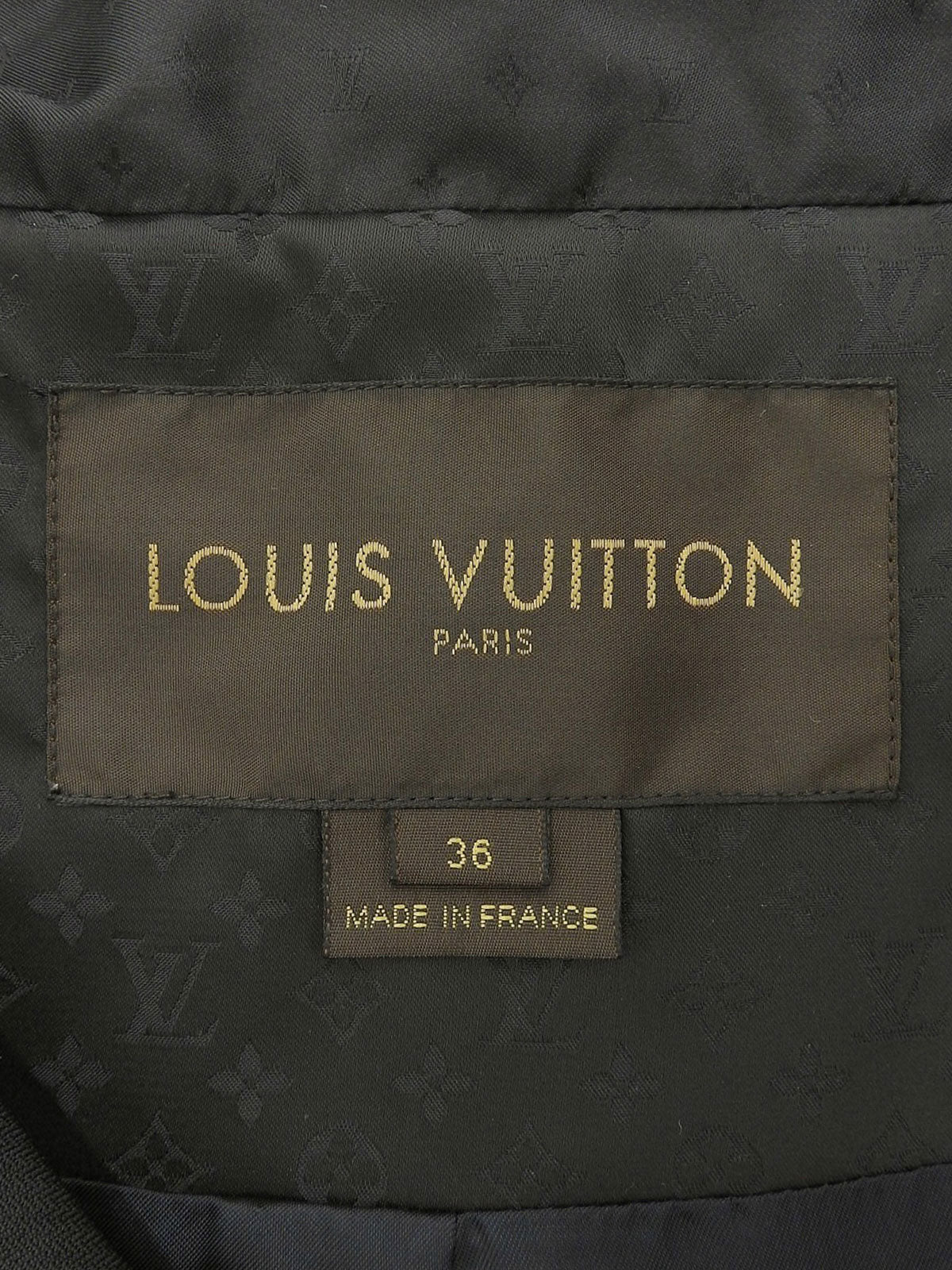 Nylon and silk combination monogram pattern double-breasted jacket in black