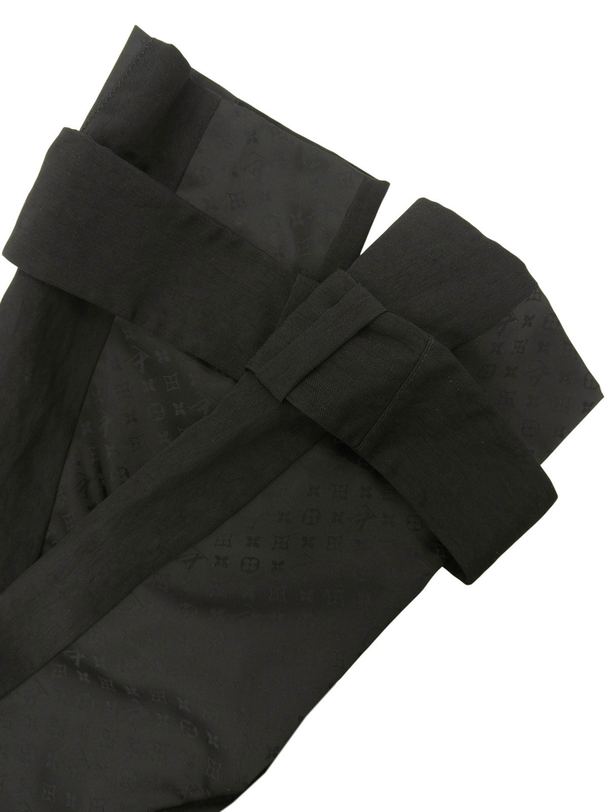 Nylon and silk combination monogram pattern double-breasted jacket in black