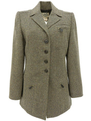 ウールロゴボタンジャケット ベージュ/マルチ