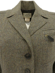 ウールロゴボタンジャケット ベージュ/マルチ