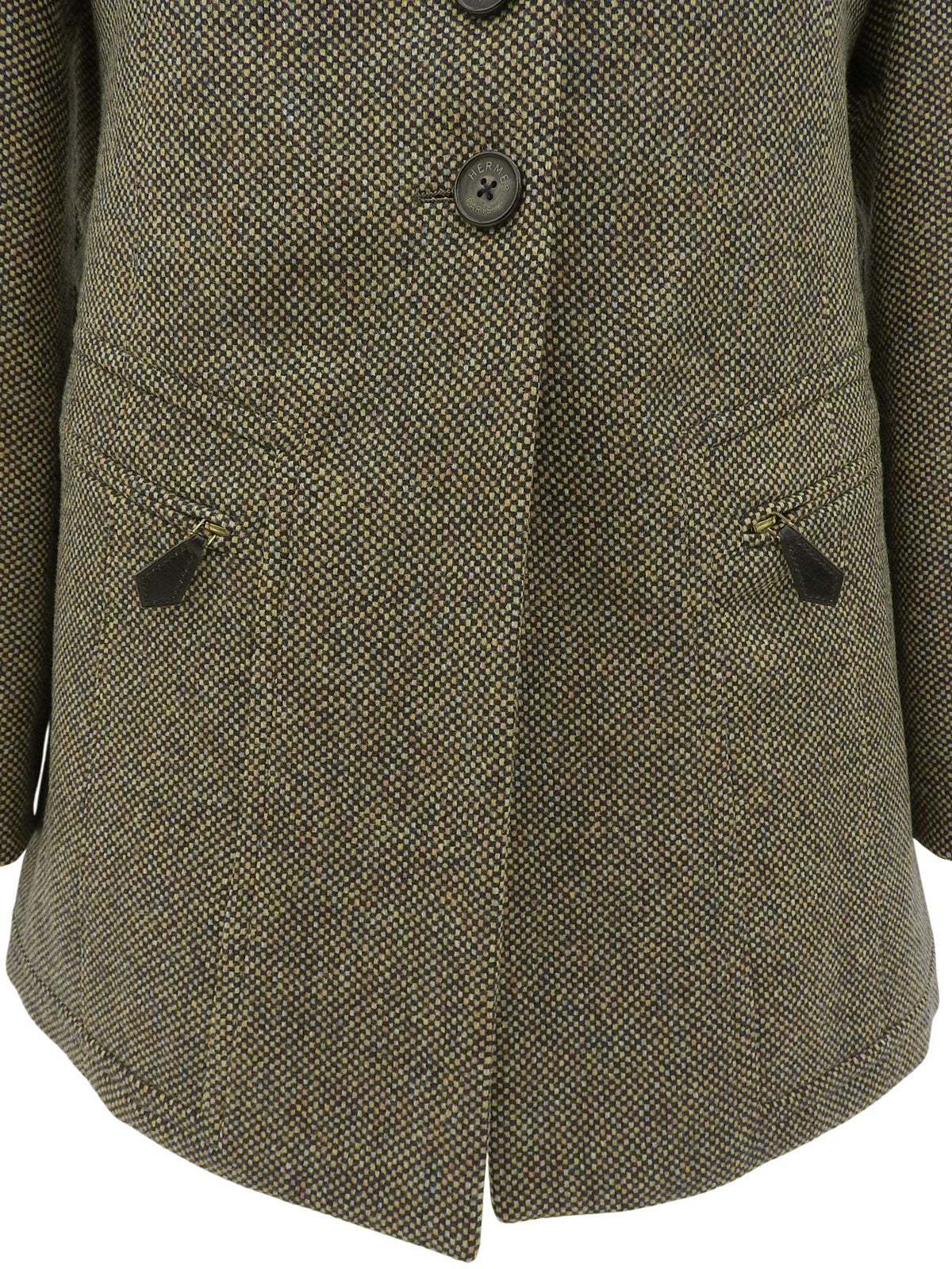 ウールロゴボタンジャケット ベージュ/マルチ