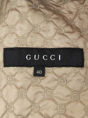 Velour Logo Button Long Coat in Brick