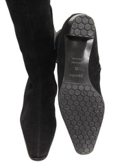 スエードロングブーツ ブラック