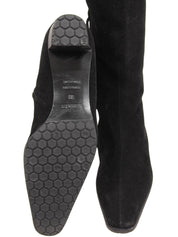 スエードロングブーツ ブラック