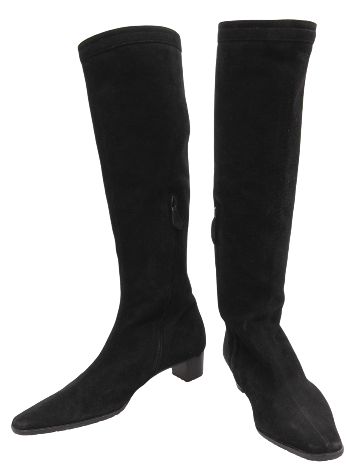 スエードロングブーツ ブラック