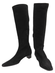 スエードロングブーツ ブラック