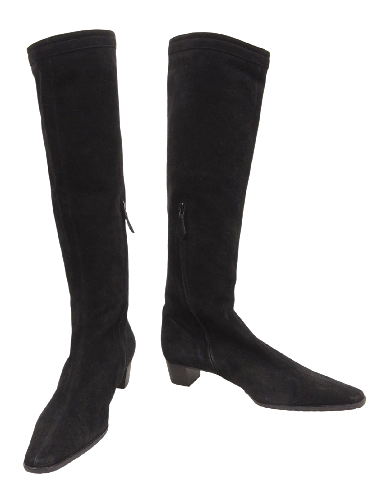 スエードロングブーツ ブラック