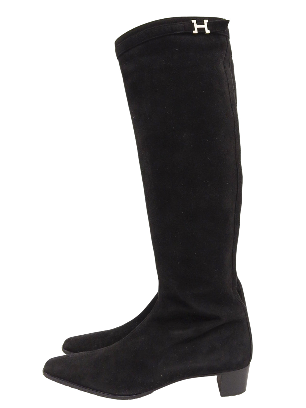 スエードロングブーツ ブラック