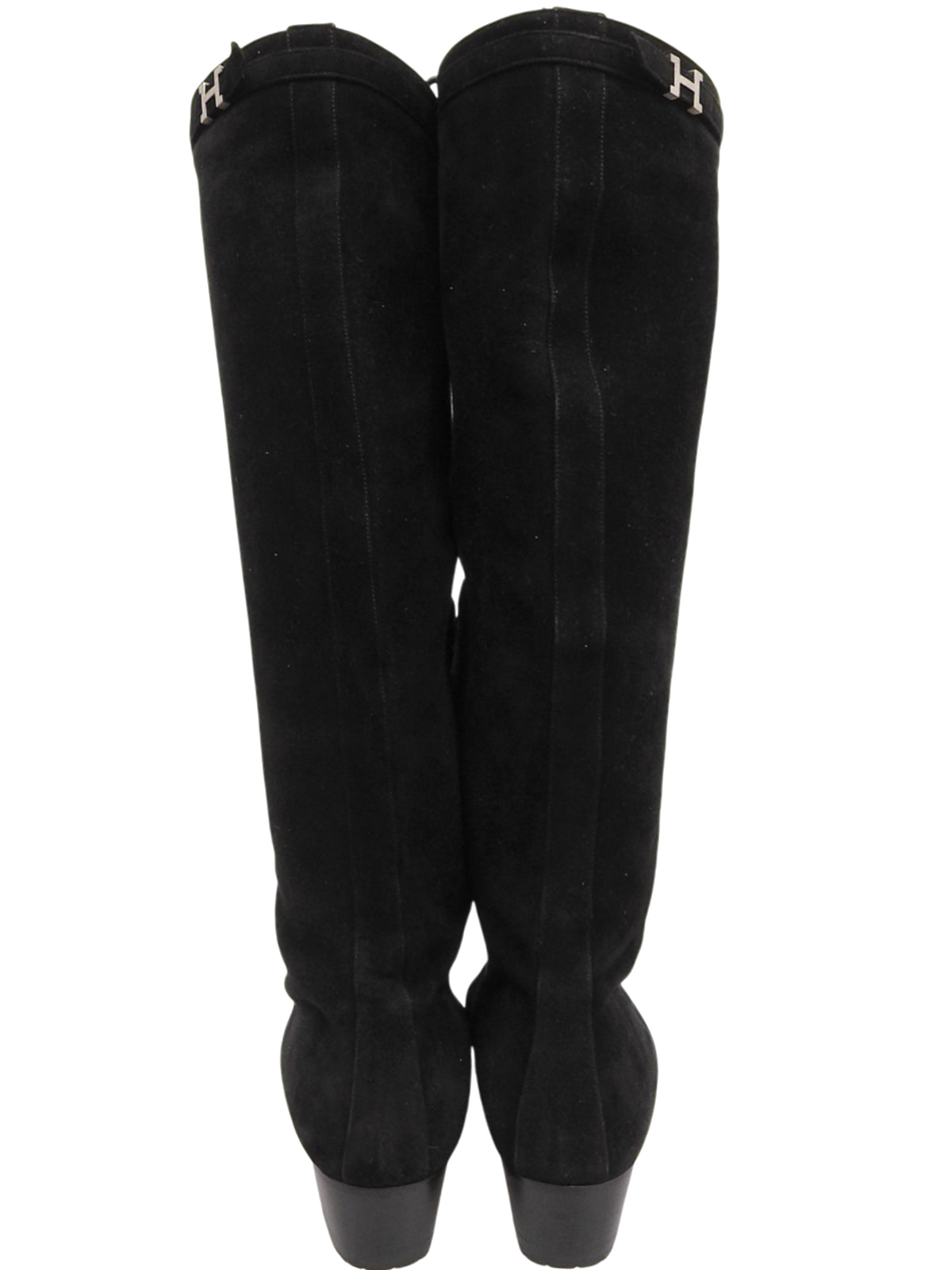 スエードロングブーツ ブラック