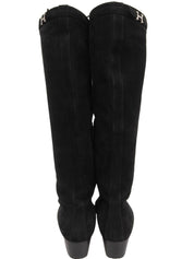 スエードロングブーツ ブラック