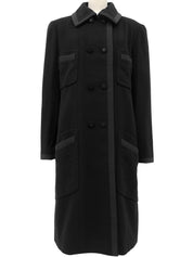 Cashmere CC Mark Button Coat in Black