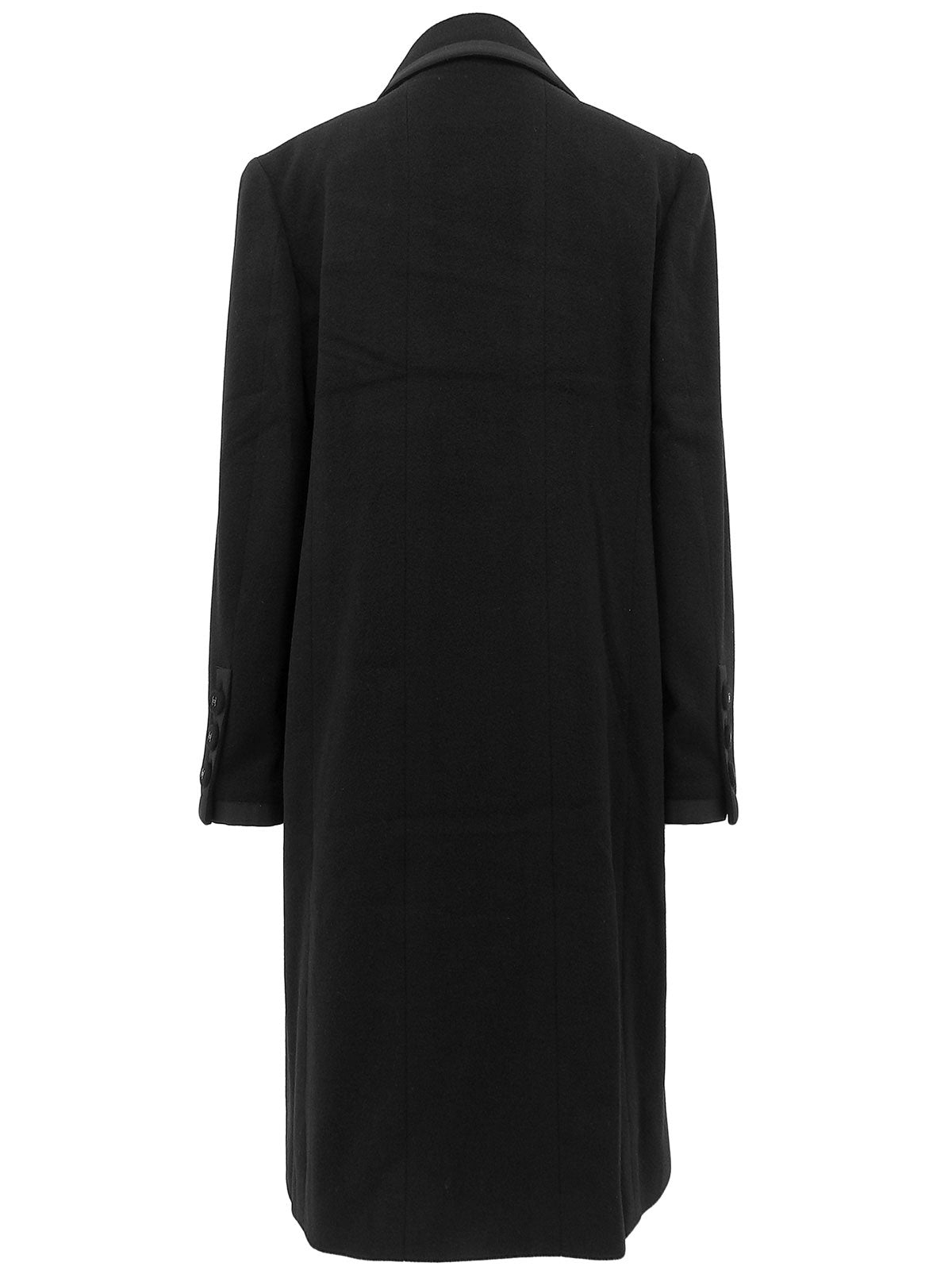 Cashmere CC Mark Button Coat in Black