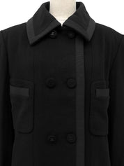 Cashmere CC Mark Button Coat in Black