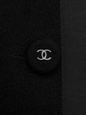 Cashmere CC Mark Button Coat in Black