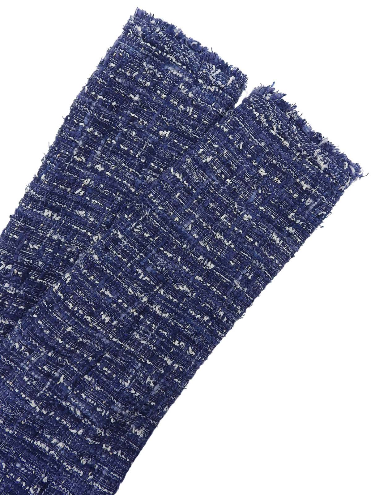 ツイードパールチェーンCCマークボタンジャケット ブルー/マルチ