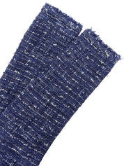 ツイードパールチェーンCCマークボタンジャケット ブルー/マルチ