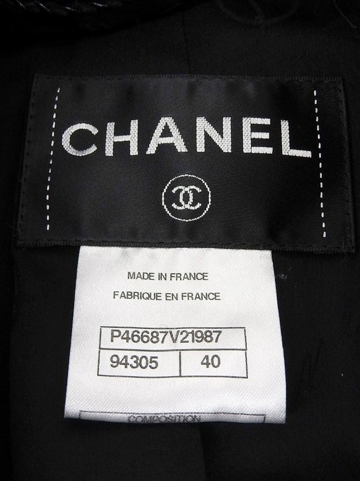 Tweed CC Mark Logo Button Jacket in Black