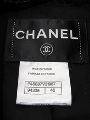 Tweed CC Mark Logo Button Jacket in Black