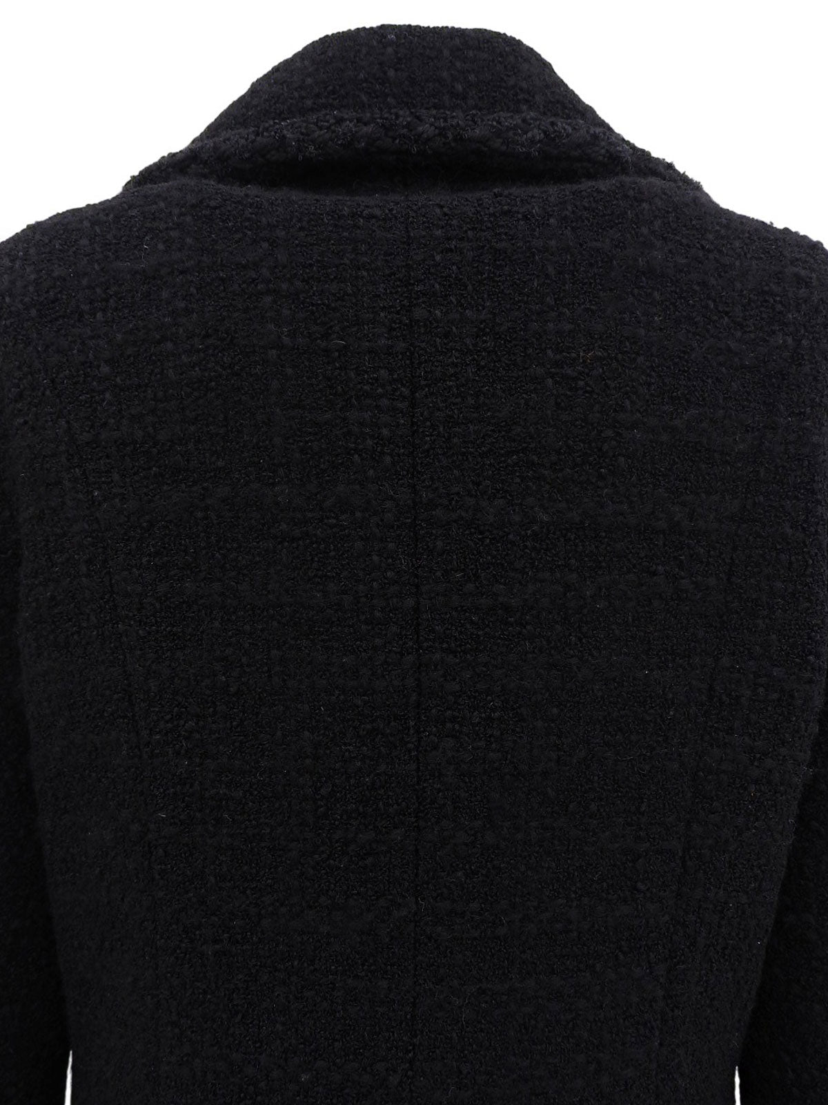 Tweed CC Mark Logo Button Jacket in Black