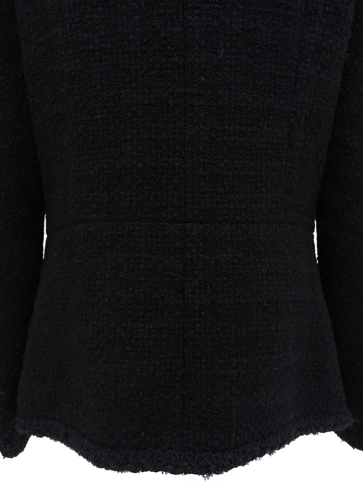 Tweed CC Mark Logo Button Jacket in Black