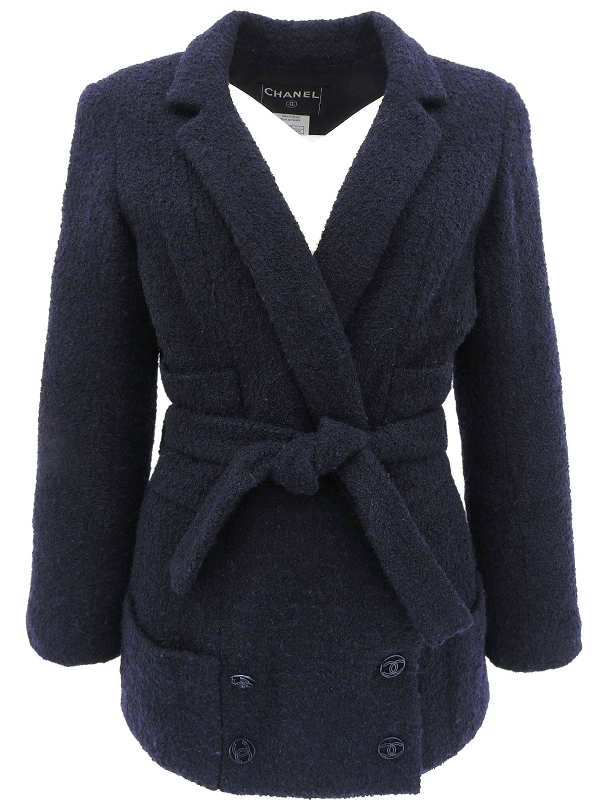 2007 Belted Double-Breasted Jacket, Navy