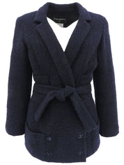 2007 Belted Double-Breasted Jacket, Navy