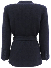 2007 Belted Double-Breasted Jacket, Navy