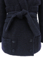 2007 Belted Double-Breasted Jacket, Navy