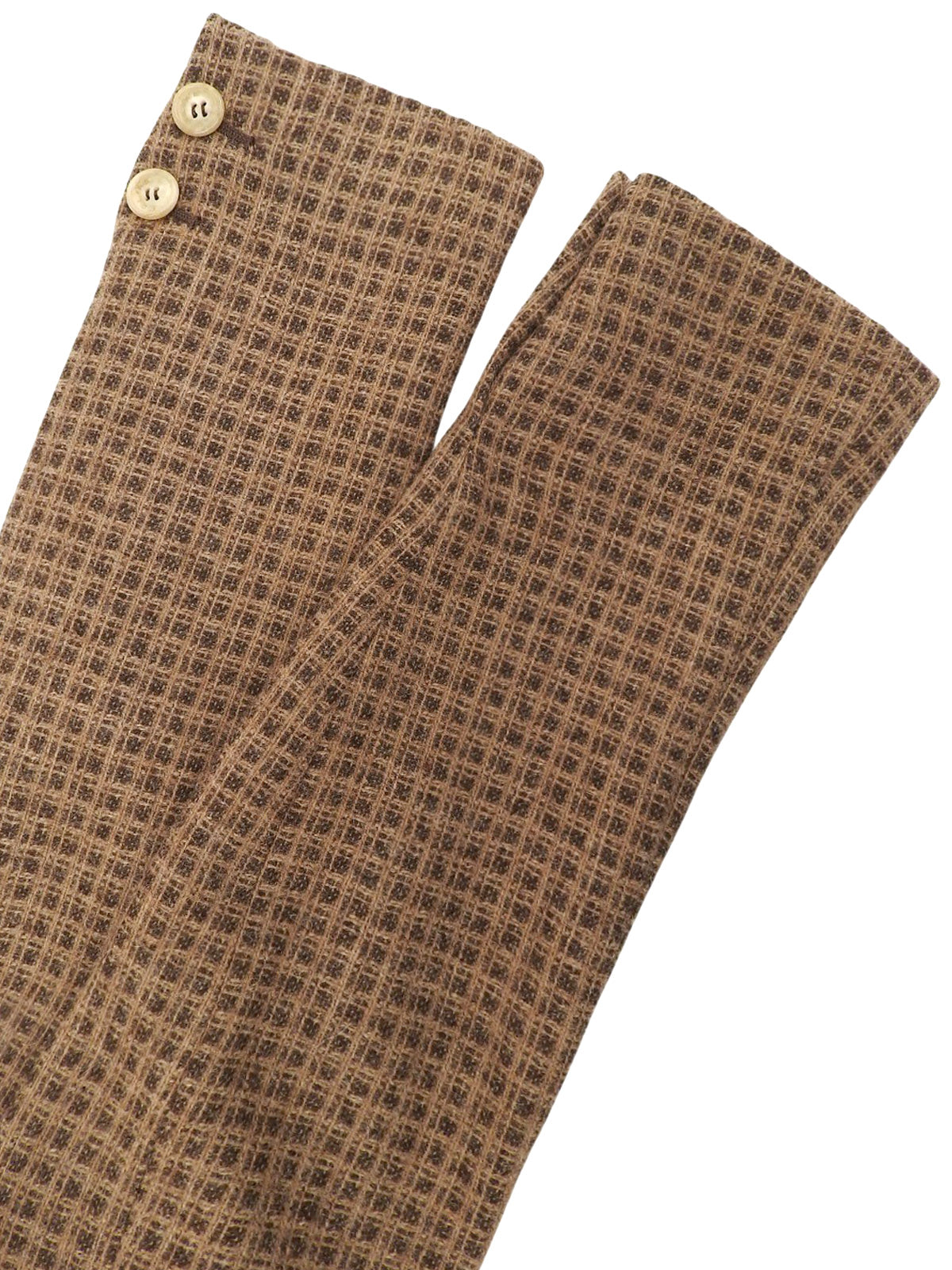 Block Check Pattern Logo Button Jacket in Beige/Brown