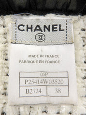 2005款黑色/白色斜纹软呢亮片缎带领结外套