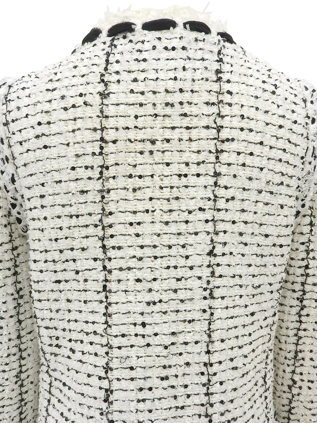 2005款黑色/白色斜纹软呢亮片缎带领结外套