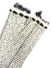 2005款黑色/白色斜纹软呢亮片缎带领结外套