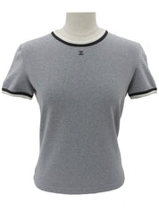 Trim Design CC 标志缝线短袖上衣（灰色）