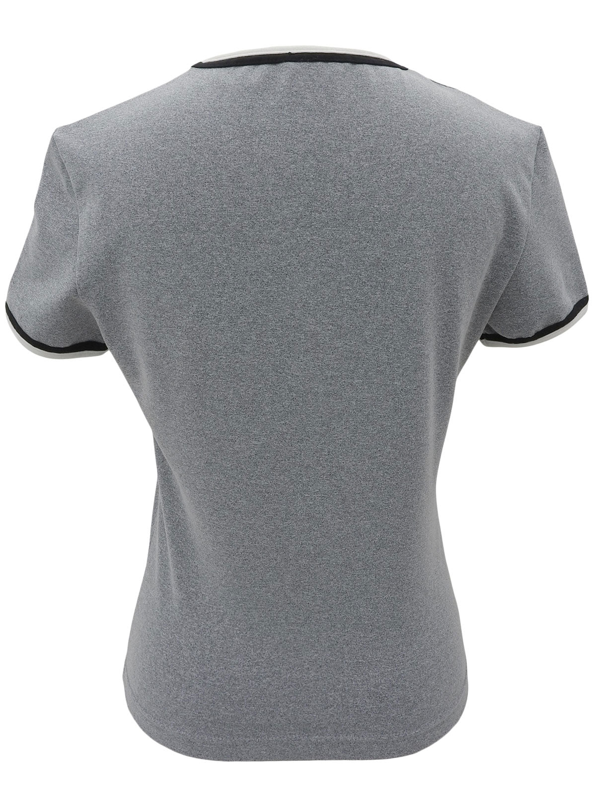 Trim Design CC Mark Stitch Short Sleeve Top in Gray
