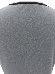 Trim Design CC Mark Stitch Short Sleeve Top in Gray