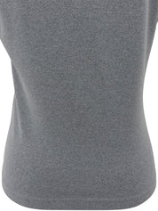 Trim Design CC Mark Stitch Short Sleeve Top in Gray