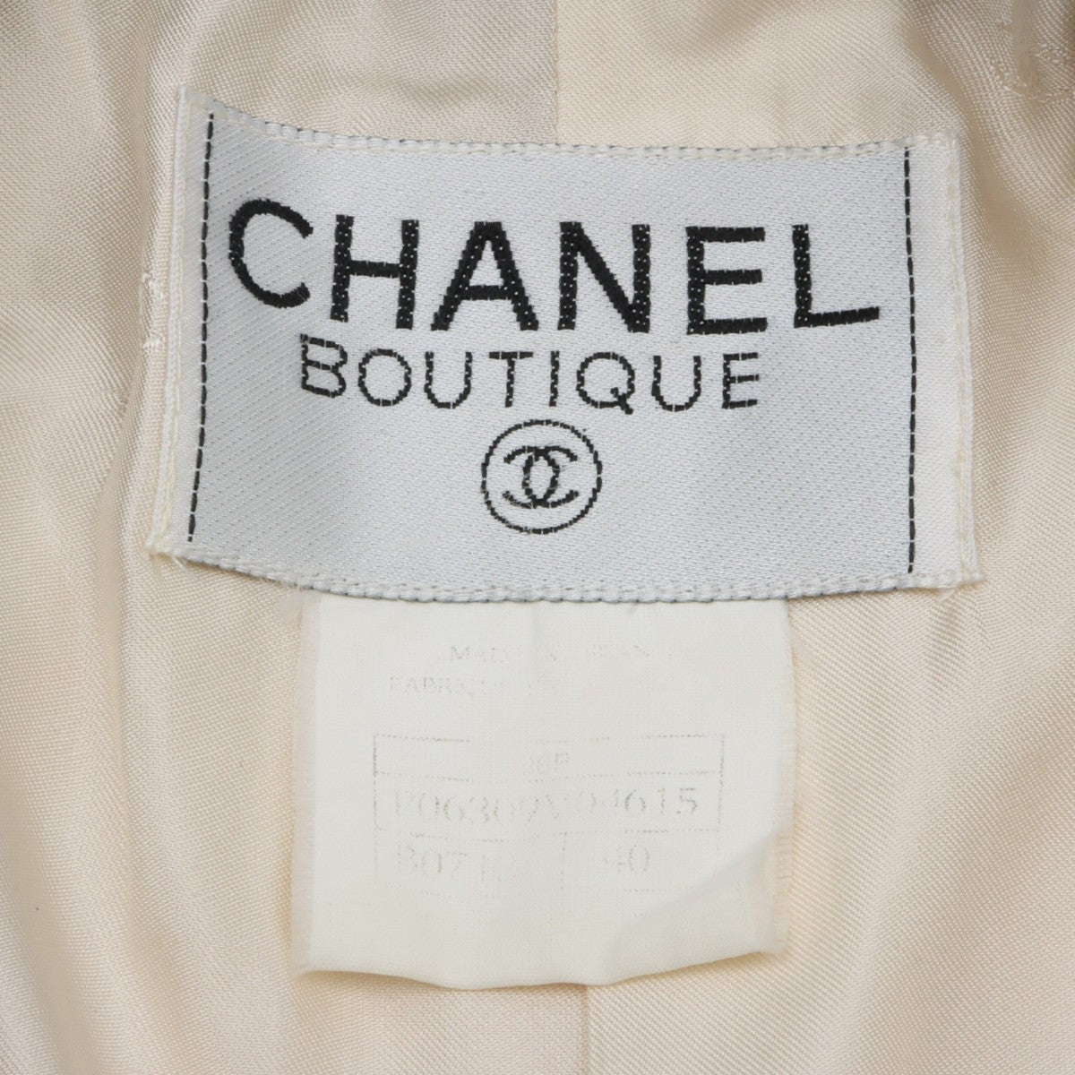 1996 Bicolor CC Mark Button Jacket #40 Ivory