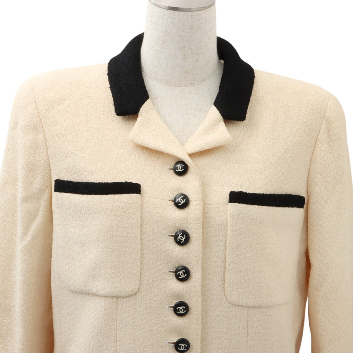 1996 Bicolor CC Mark Button Jacket #40 Ivory