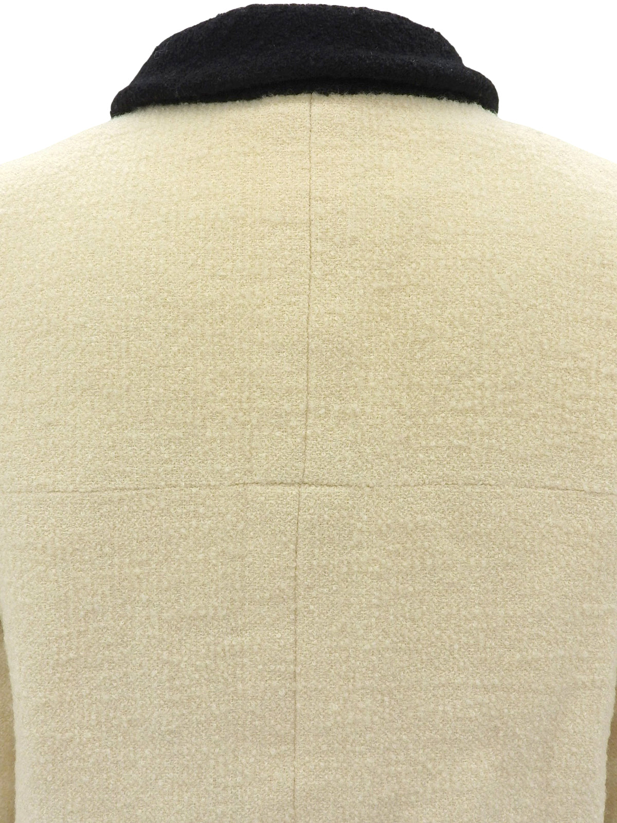 Tweed Two-Tone CC Mark Button Jacket Ivory/Black
