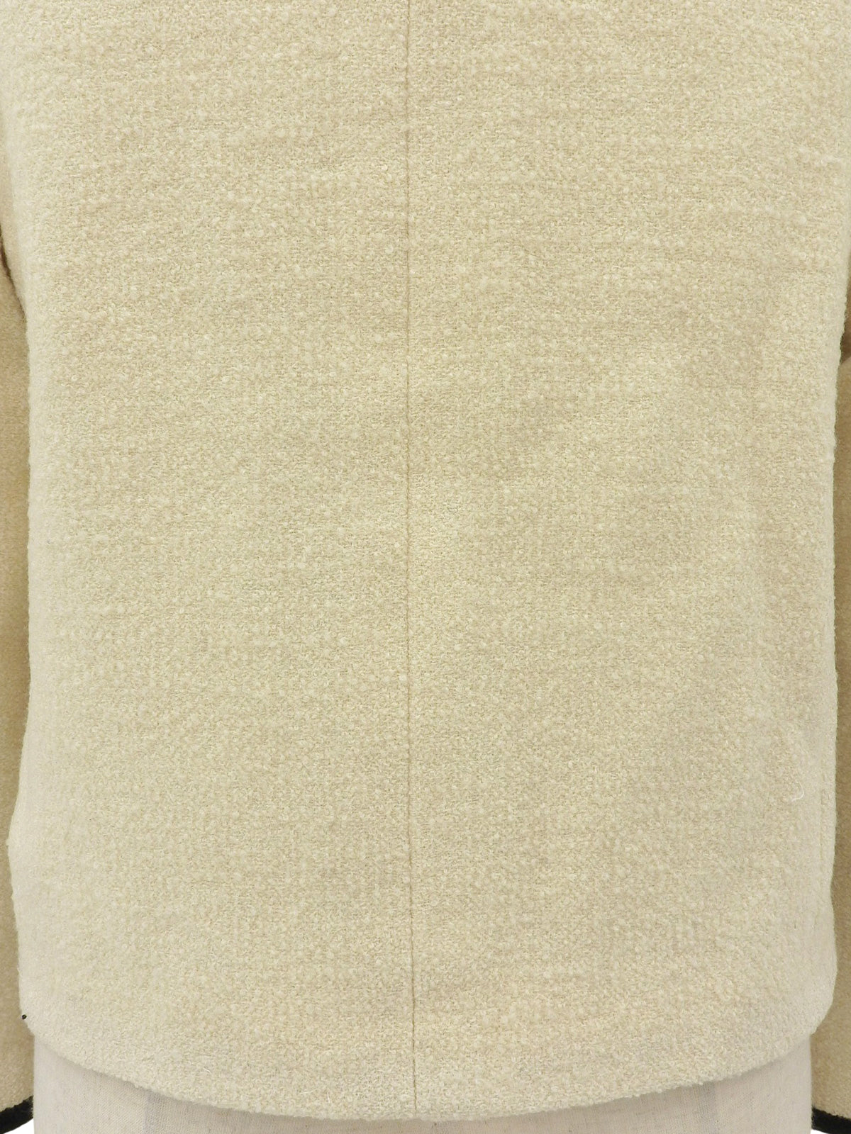 Tweed Two-Tone CC Mark Button Jacket Ivory/Black