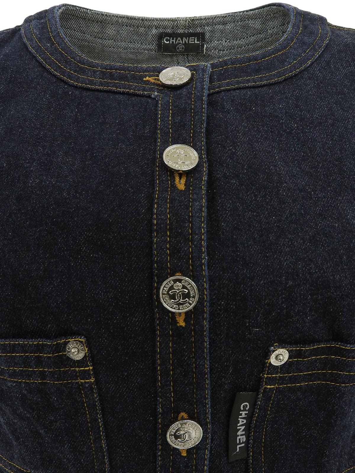 Denim CC Mark Button Vest Indigo