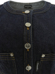 Denim CC Mark Button Vest Indigo