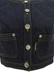 Denim CC Mark Button Vest Indigo